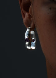 Oval Hoops Amethyst