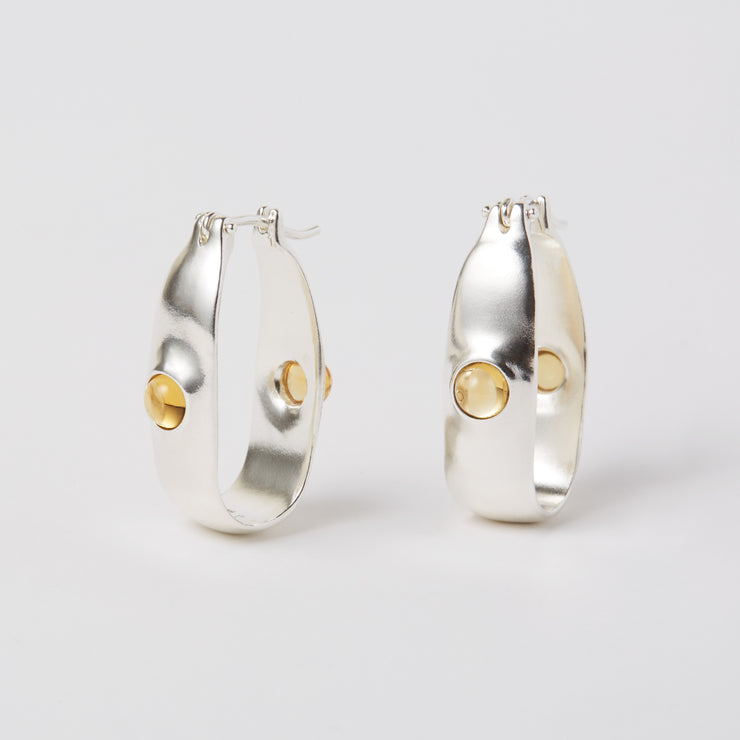 Oval Hoops Citrine