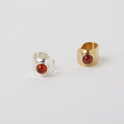 Ear cuff in sterling silver or brass with semi precious gem stones. amber