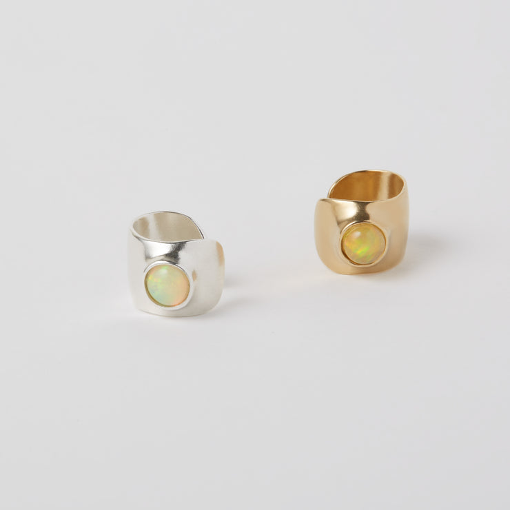 Ear cuff in sterling silver or brass with semi precious gem stones. opal